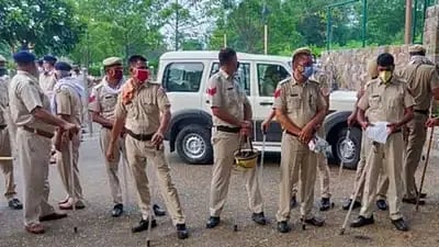PTI : Rajasthan Police personnel on duty.(Representational image) |